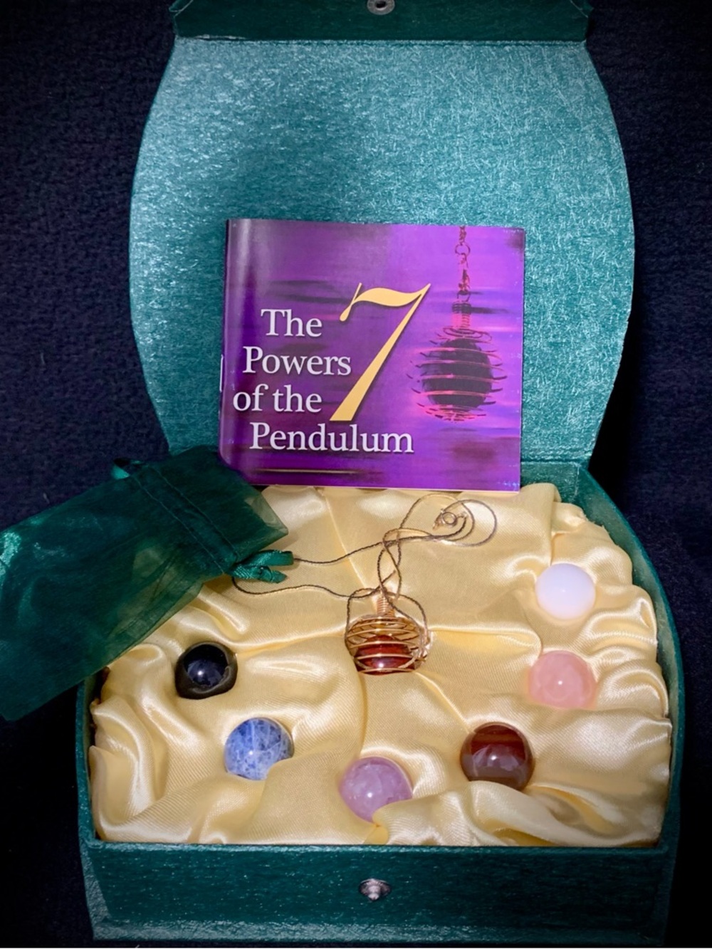 💗The Powers of the Pendulum Set – Crystal Divination Kit w/ Ring & Stones (NEW)